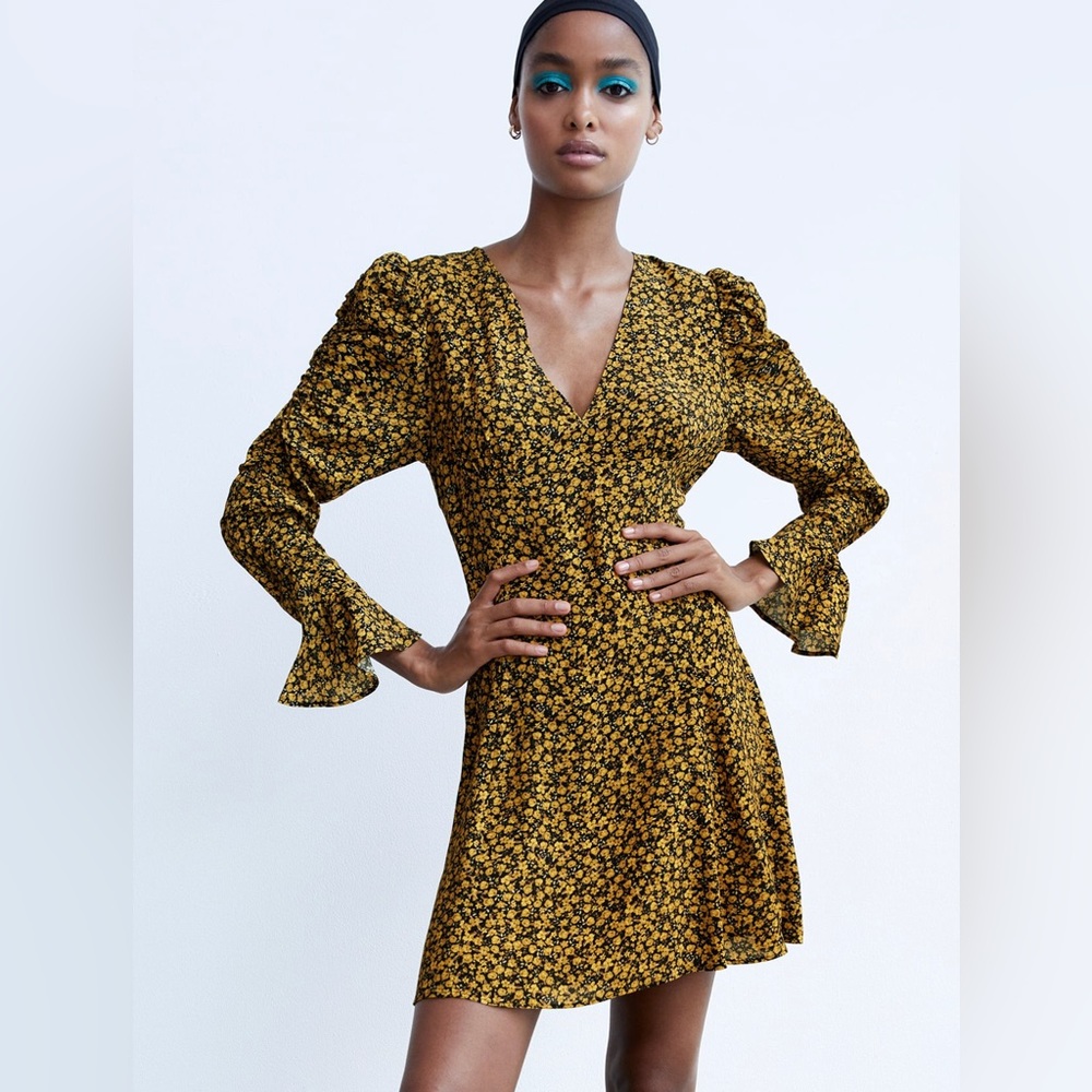 Zara printed mini dress